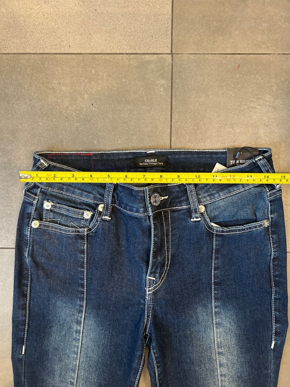 True Religion Charlie Mid Rise Seamed Flare Jeans - Picture 7 of 14